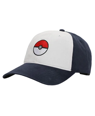 Pokemon Men's Pokeball Embroidery Baseball Navy Baseball Cap
