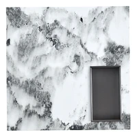 Elegant Black and White Marble Coffee Table 31.4" Square
