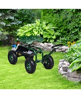 Costway Garden Cart Rolling Work Seat