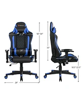 Massage Gaming Chair Reclining Racing w/Lumbar Support