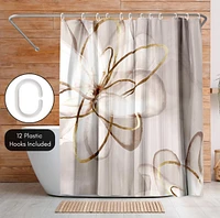71x74 Floral Shower Curtain - Transparent Beauty by Pi Creative Art