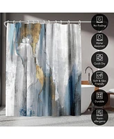 71x74 Abstract Shower Curtain - Revolving Motion by Pi Creative Art