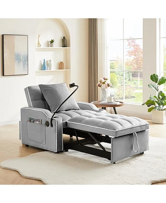 Streamdale Furniture Convertible Sleeper Chair Bed - Grey