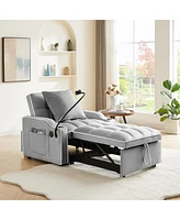 Simplie Fun Convertible Sleeper Chair Bed - Grey