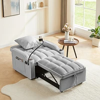 Streamdale Furniture Convertible Sleeper Chair Bed - Grey