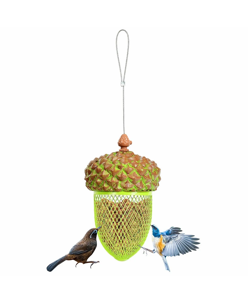 Costway Metal Acorn Wild Bird Feeder Outdoor Hanging Food Dispenser for Garden Yard