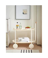 Simplie Fun Modern Double-layer Small Coffee Table Cart