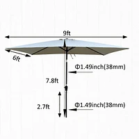 Waterproof Patio Umbrella with Tilt and Crank