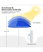 Vebreda Portable Folding Picnic Double Chair With Umbrella