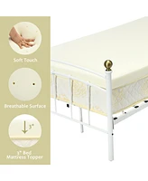 Costway 3'' Bed Mattress Topper Air Cotton for All Night s Comfy Soft Pad