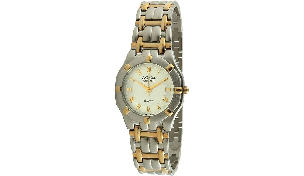 Swiss Edition Men's Two-Tone Gold Plated Bracelet Watch