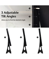 Sugift Freestanding Jewelry Cabinet Armoire Organizer with Bevel Edge Mirror