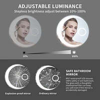 24 Inch Switch-Held Memory Led Mirror, Wall-Mounted Vanity Mirrors, Bathroom Anti-Fog Mirror