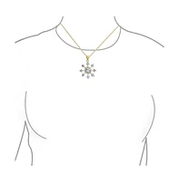 Bling Jewelry Festive Christmas Jewelry Set Cz Snowflake Earrings and Necklace Gold Plated