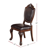 Royal Majestic Formal Set Of 2 Side Chairs Brown Rubberwood Dining Room Furniture