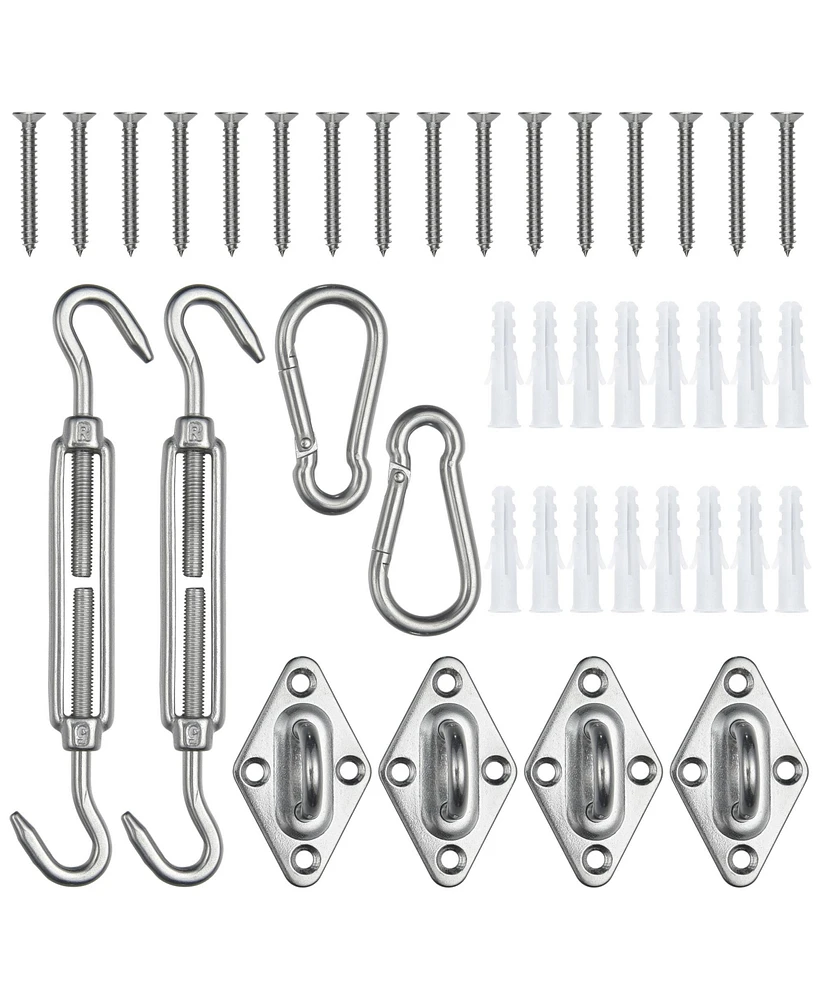 Yescom Rectangle Sun Shade Sail Hardware Kit 304 Anti-Rust Stainless Steel Turnbuckle