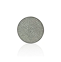 Suzy Levian New York Sterling Silver Cubic Zirconia Pave Medallion Ring