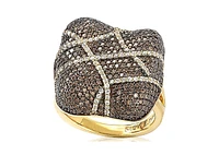 Suzy Levian Sterling Silver Cubic Zirconia Pave Wrapped Pillow Ring