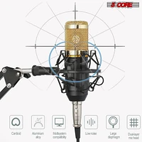 5 Core Recording Microphone Podcast Bundle • Professional Condenser Cardioid Mic Kit • w Boom Arm - Rec Set