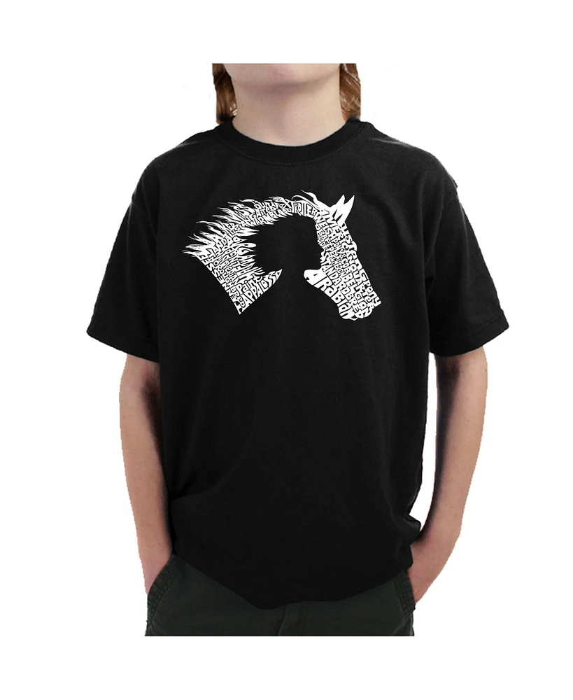 La Pop Art Boys Horse Word T-Shirt