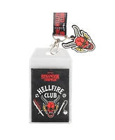 Stranger Things Hellfire Club Lanyard with Breakaway Metal Charm and Id Sleeve