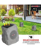 5 Core Outdoor Speakers Bluetooth 2Pcs Wireless Waterproof Patio Garden Speaker Rechargeable Solar Led Rock Garden Speaker Grdnspk Sp Gry 2PCS