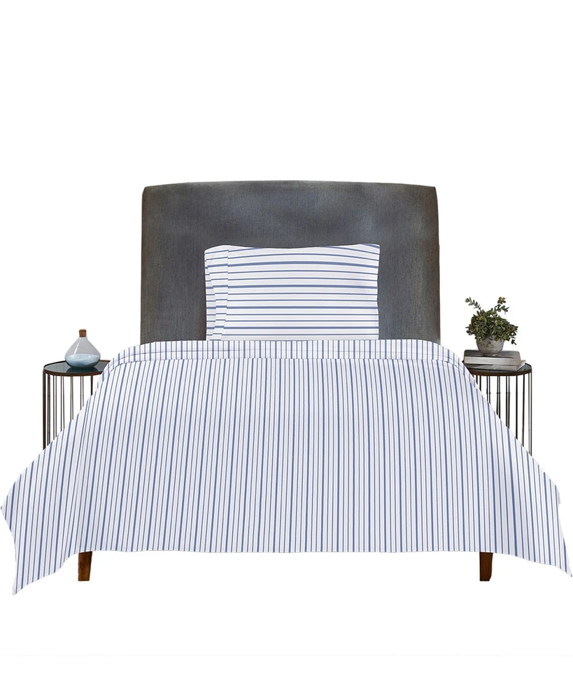 Printed Floral - 100% Organic Cotton Percale Twin Sheet Set Deep Pocket,