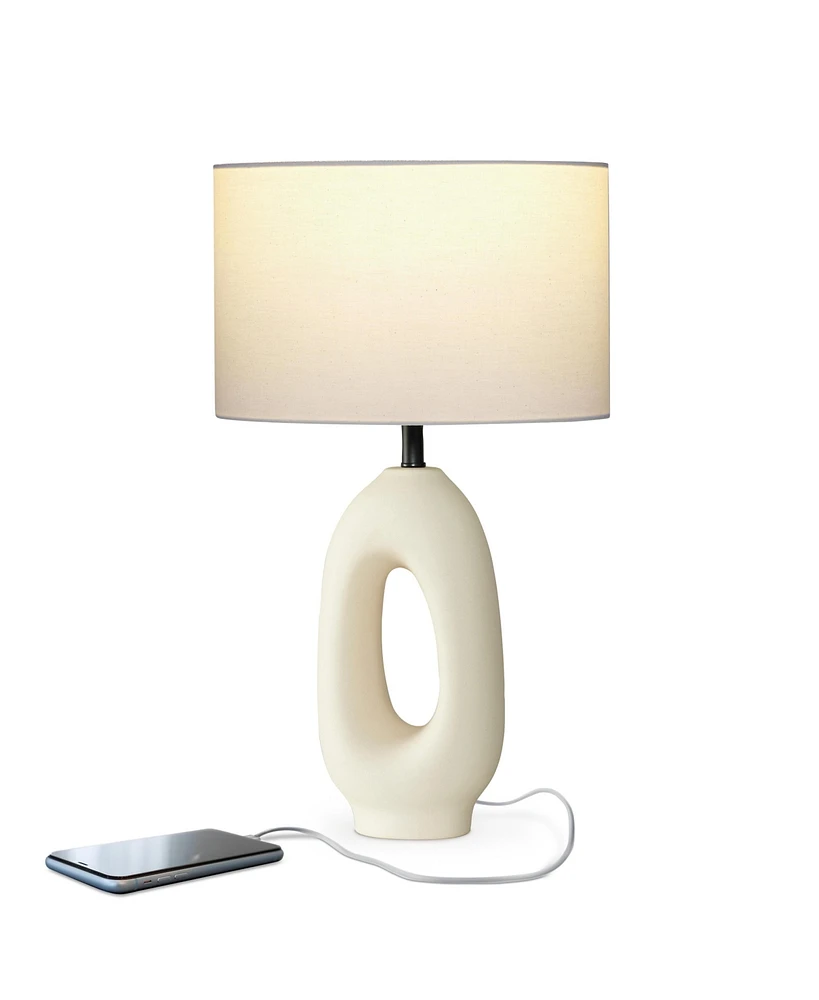 Brightech Artemis 22" Ceramic Led Table Lamp with Usb-c Charging Port