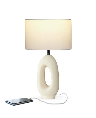 Brightech Artemis 22" Ceramic Led Table Lamp with Usb-c Charging Port