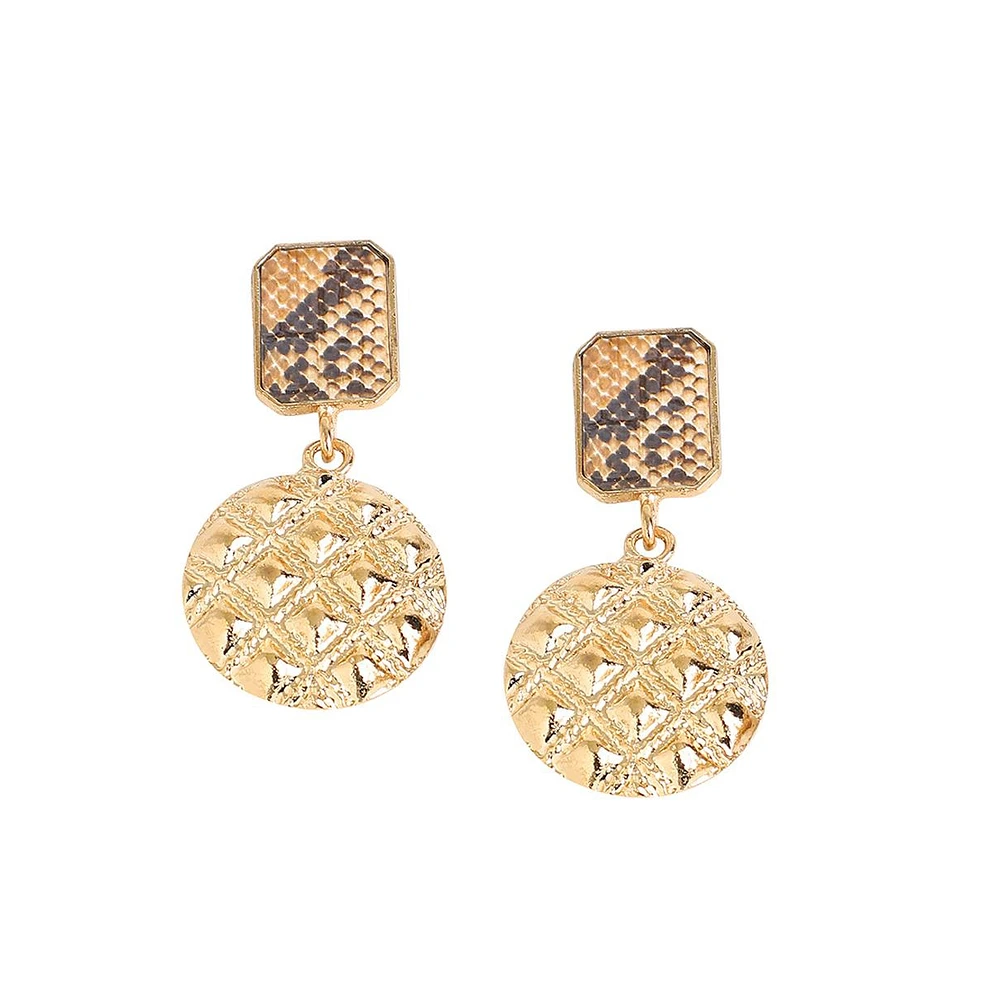 Sohi Women's Geometric Snake Drop Earrings