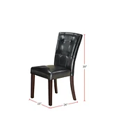 Streamdale Furniture Leather Upholstered Dining Chair, Black(Set Of 2)