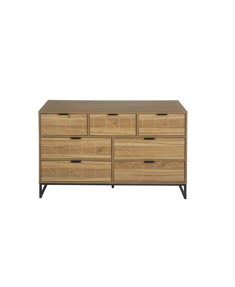 Streamdale Furniture Modern 7 Drawer Dresser Wood Cabinet (Walnut)