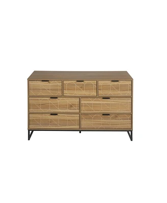 Simplie Fun Modern 7 Drawer Dresser Wood Cabinet (Walnut)