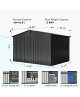 Metal Outdoor Storage Shed: 10'x8' With Lockable Door