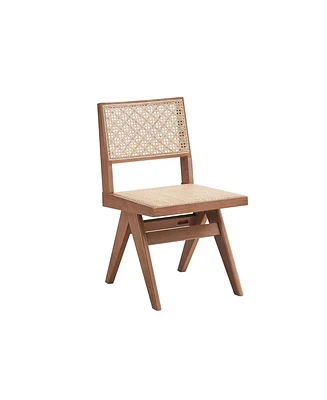 Simplie Fun Velentina Side Chair (Set of 2), Rattan & Natural Finish