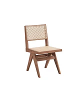 Simplie Fun Velentina Side Chair (Set of 2), Rattan & Natural Finish