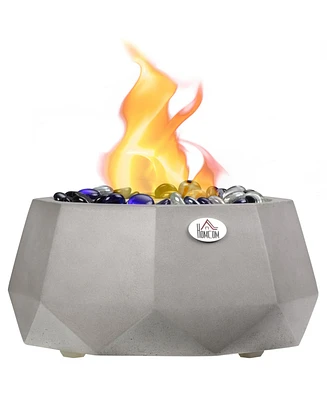 Simplie Fun Portable Tabletop Fireplace for Indoor/Outdoor, 0.1 Gal, Light Grey