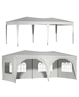 Simplie Fun 10'X20' Pop Up Canopy with 6 Sidewalls + Bag & Weights