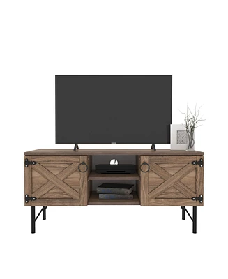 Streamdale Furniture Loft Wood 2 Cupboards Vintage Tv Stand