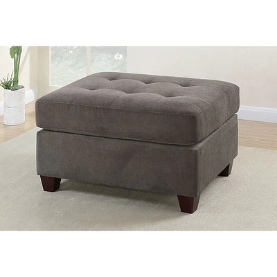 Simplie Fun Cocktail Ottoman Waffle Suede Fabric Charcoal W Tufted Seats Ottomans Hardwoods