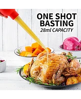 Transparent Turkey Baster with Detachable Bulb Includes Cleaning Brush