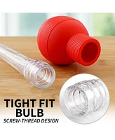 Transparent Turkey Baster with Detachable Bulb Includes Cleaning Brush