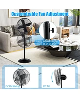 Slickblue 16 Inch Pedestal Standing Fan Oscillating Pedestal Fan with 3 Speeds and Adjustable Height