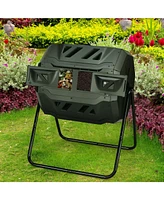 Slickblue 43 Gallon Composting Tumbler Compost Bin with Dual Rotating Chamber