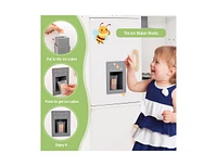 Slickblue Corner Kids Play Kitchen with Washing Machine and Ice Maker Gift for Boys Girls