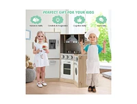 Slickblue Kids Corner Wooden Kitchen Playset with Cookware Accessories