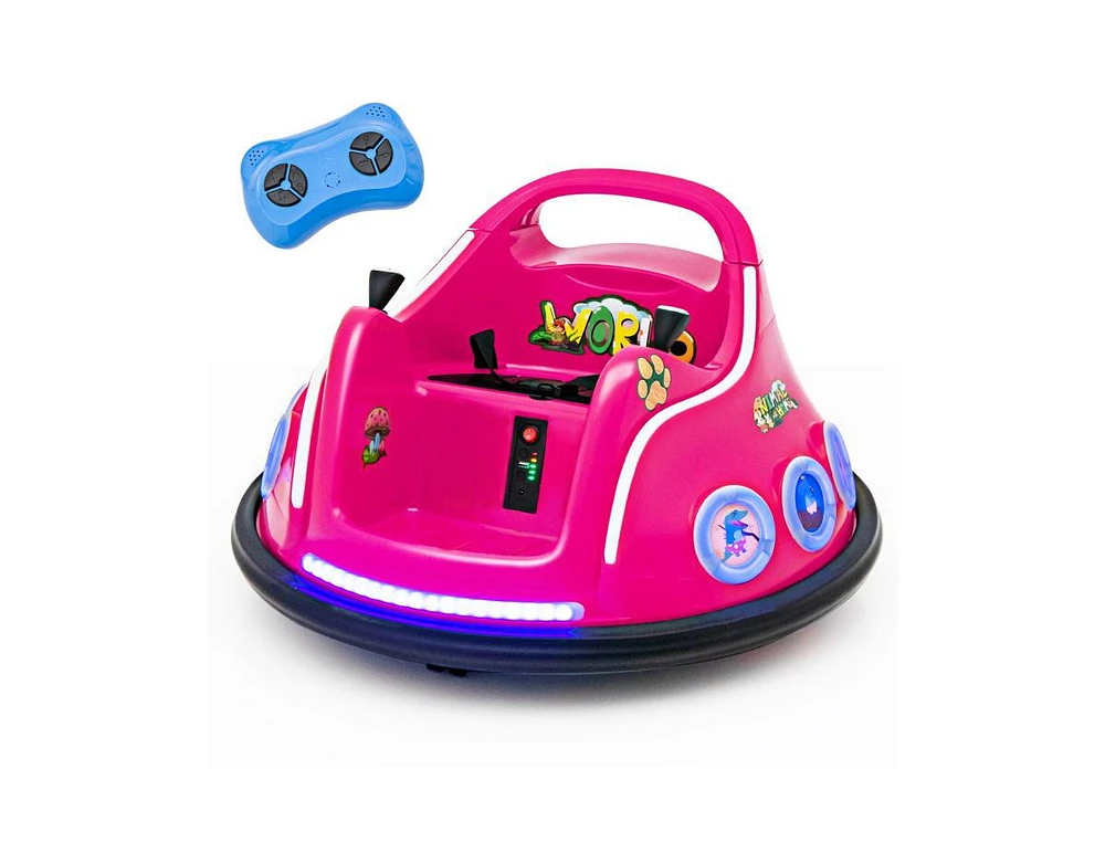 Slickblue 12V Electric Ride On Car with Remote Control and Flashing Led Lights