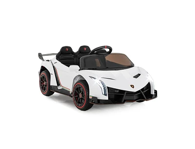 Slickblue 12V Licensed Lamborghini 4WD Kids Ride-on Sports Car with 2.4G Remote-Red