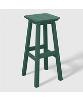 WestinTrends 29" Hdpe Outdoor Patio Square Bar Stools (Set of 2)