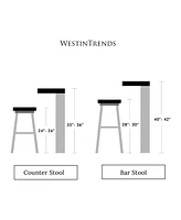 WestinTrends 29" Hdpe Outdoor Patio Square Bar Stools (Set of 2)